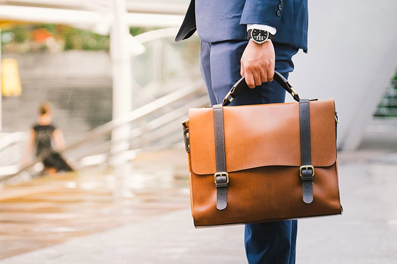 Smart Health Insurance man with business bag